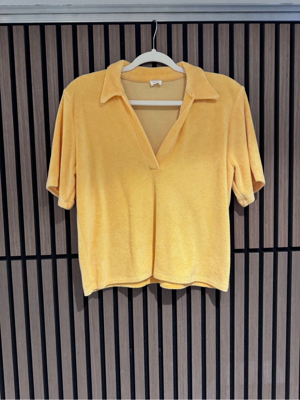 Wilfred Yellow Terry Polo Crop Top